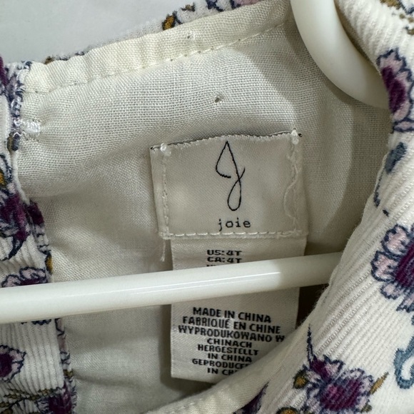 Joie Purple and Blue Floral corduroy, long sleeve Peter Pan collar Top - Picture 2 of 7